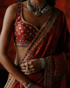 Raspberry Sari Set