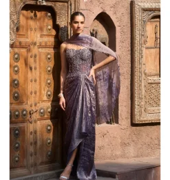 Ravessa Corset Drape Sari Set