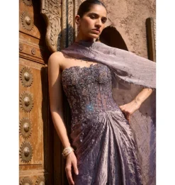 Ravessa Corset Drape Sari Set