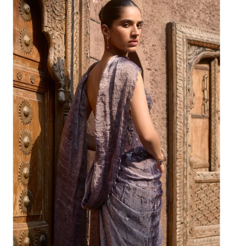 Ravessa Corset Drape Sari Set
