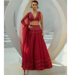Red Alisha Skirt Set