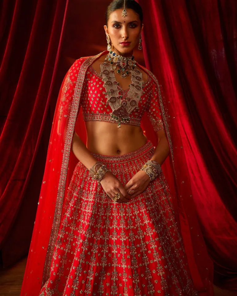 Red Aradhya Lehenga Set