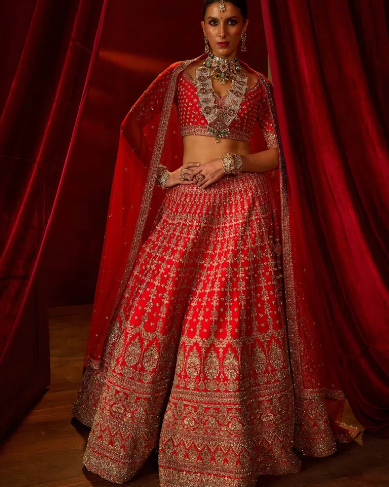 Red Aradhya Lehenga Set