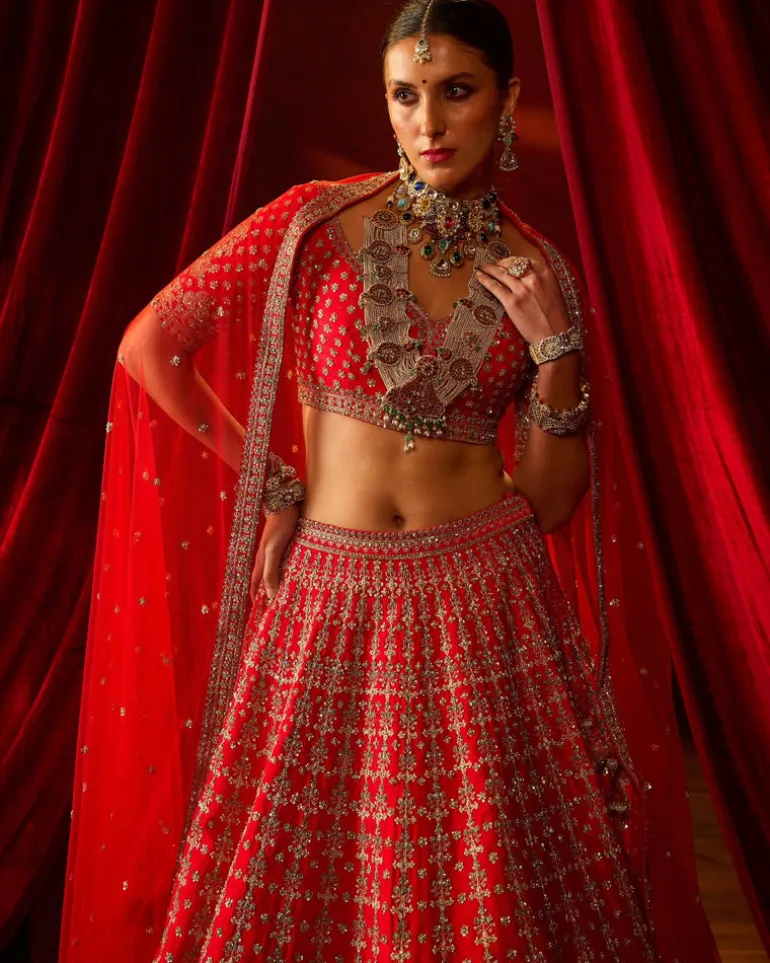Red Aradhya Lehenga Set