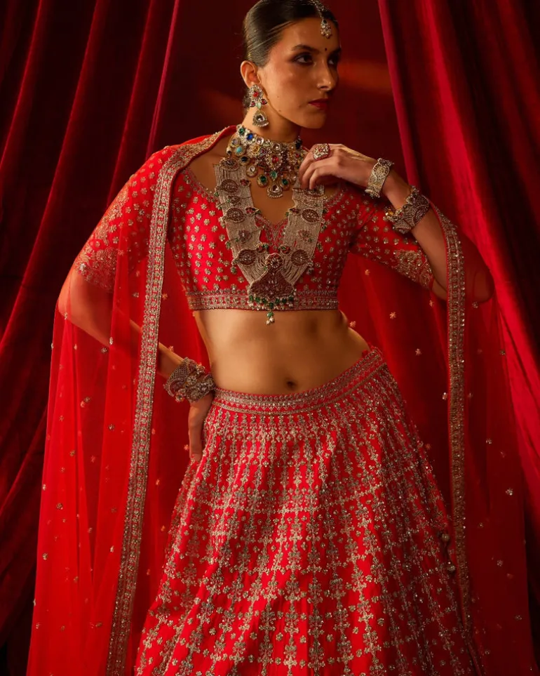 Red Aradhya Lehenga Set