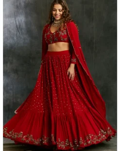 Red Boot Lehenga Set