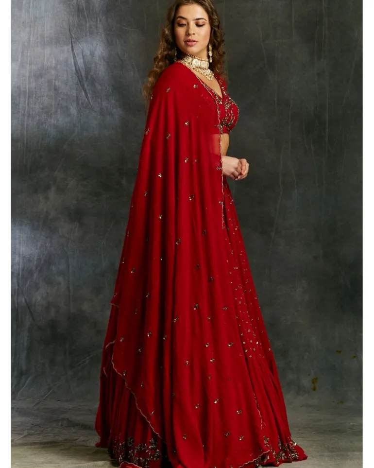 Red Boot Lehenga Set
