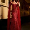 Red Corset Skirt Set