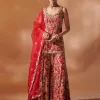 Red Kurta And Sharara Set