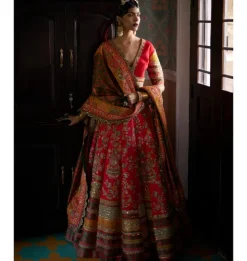 Red Meena Lehenga Set