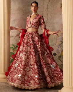 Red Ochre Ace Lehenga Set