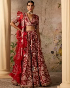 Red Ochre Ace Lehenga Set