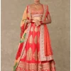 Red Paan Patti Lehenga Set