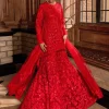 Red Paisley Thread Work Sharara Set
