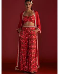 Red Rain Lily Cape Set