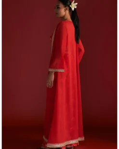 Red Rain Lily Cape Set