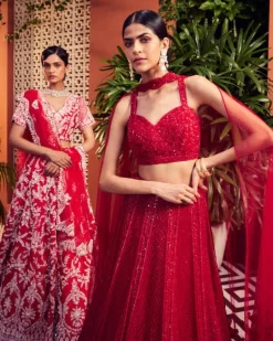Red Rio Lehenga Set