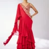 Red Shifa Sari Set