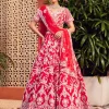 Red Slash Lehenga Set