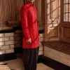 Red Thread Work Sherwani Set