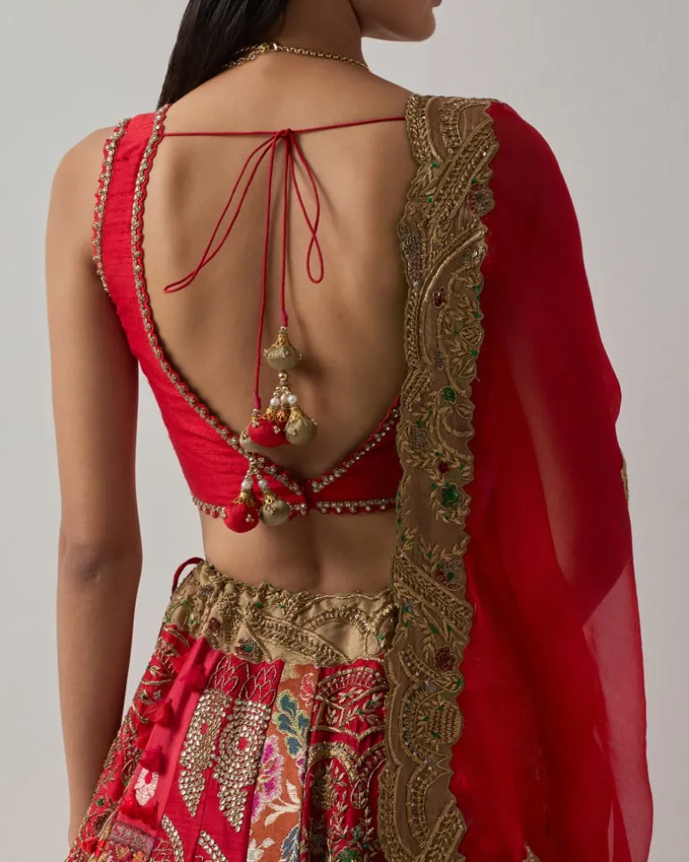 Red Zari Lehenga Set