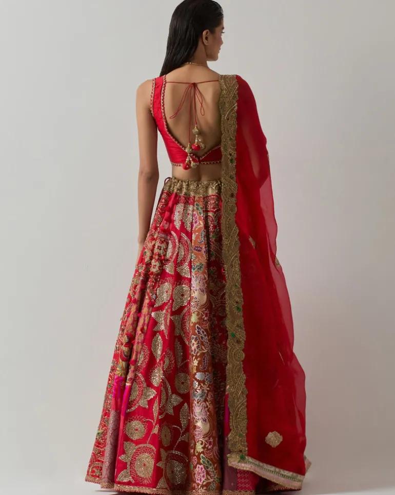Red Zari Lehenga Set