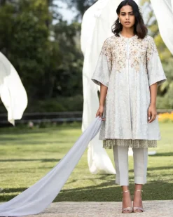 Resham And Bead Work Jacket Set