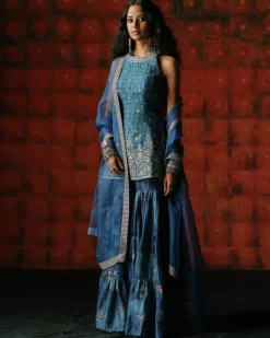 Rima Indigo Sharara Set