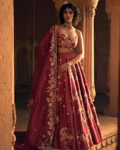 Romantic Pair Of Bird Lehenga Set