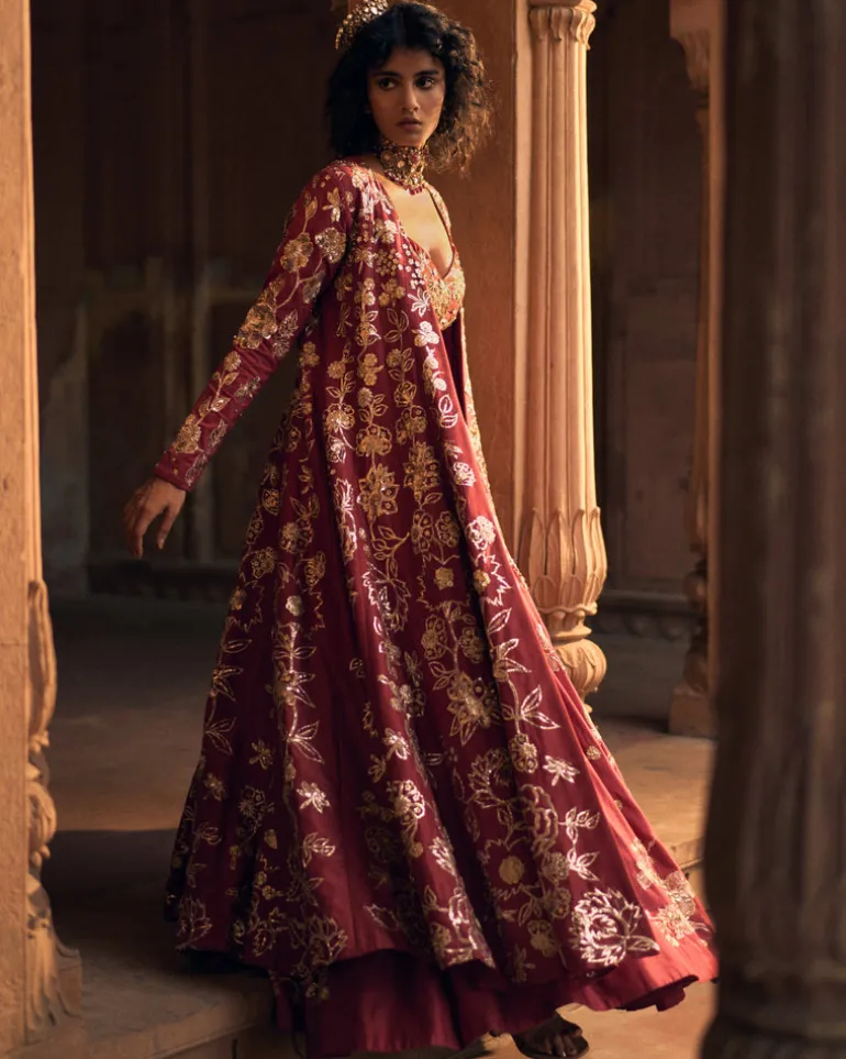 Romantic Pair Of Bird Lehenga Set