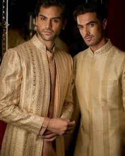 Rose Gold Open Sherwani Set