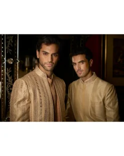 Rose Gold Open Sherwani Set