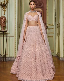 Rose Gold Pearl Drop Lehenga Set