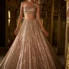 Rose Gold Sequin Lehenga Set