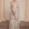 Rose Gold Silk Tissue Sari Set