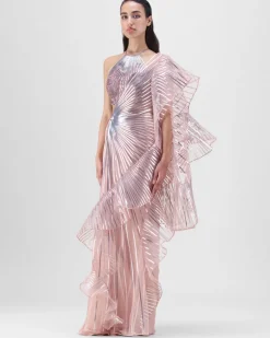 Rose Metallic Cording Skirt Set