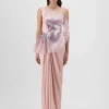 Rose Metallic Sun Ray Gown