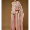 Rose Pink Embroidered Kurta And Sharara Set