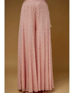 Rose Pink Embroidered Kurta And Sharara Set