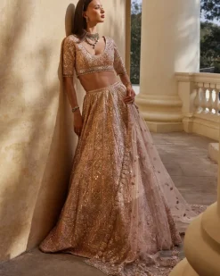 Rose Pink Mirror Lehenga Set