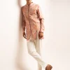 Rose Versailles Cotton Linen Zipper Kurta Pyjama Set
