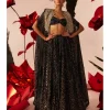 Rosette Embroidered Cape & Skirt Set