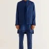 Royal Blue Dori Embroidered Kurta And Bandi Set