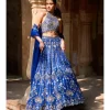 Royal Blue Organza Lehenga Set