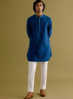 Royal Blue Pin Tuck Kurta Set