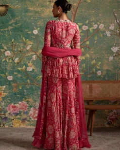 Royal Fuchsia Print Awespiring Gharara Set