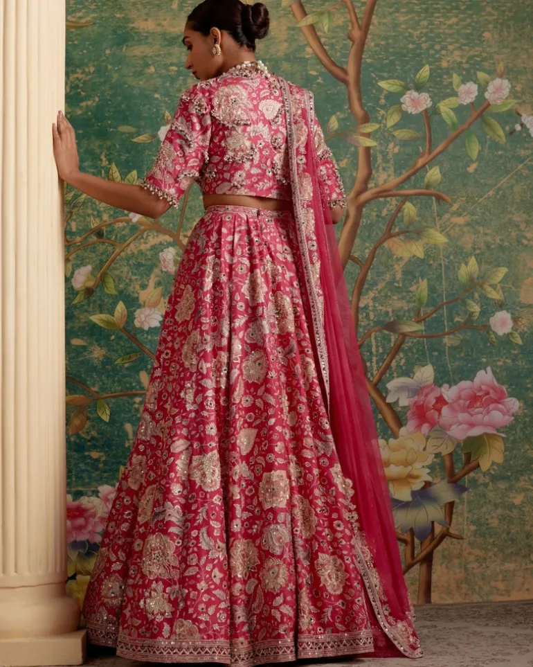 Royal Fuchsia Print Starlet Lehenga Set
