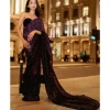 Royal Purple To Black Ombre Sari