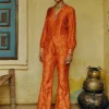 Rust Bandhej Co-Ord Set