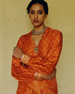 Rust Bandhej Co-Ord Set
